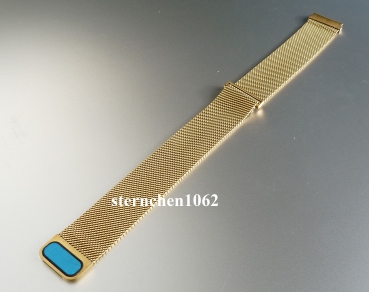 Preview: Eulit * Stainless Steel watch strap gold * Milanaise * Magnet shutter * 20 mm