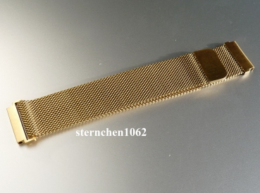 Preview: Eulit * Stainless Steel watch strap gold * Milanaise * Magnet shutter * 20 mm