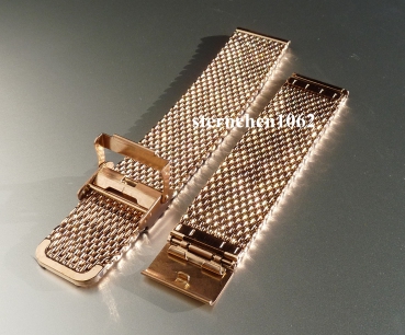 Preview: Eulit * Stainless Steel watch strap rose * Milanaise * 20 mm