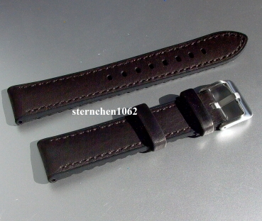 Eulit * EUTec * Waterproof * Silicone watch strap with Leather * dark brown * 20 mm