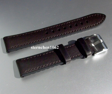 Eulit * EUTec * Waterproof * Uhrenarmband * Silikon mit Leder * Dunkelbraun * 20 mm