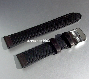 Preview: Eulit * EUTec * Waterproof * Uhrenarmband * Silikon mit Leder * Dunkelbraun * 22 mm