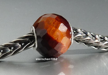 Preview: Trollbeads * Facettiertes Rundes Rotes Tigerauge * 06