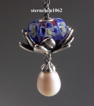 Preview: Trollbeads * Fantasy Halskette Perle * Gigantische Lotus * 90 cm * Limited Edition *