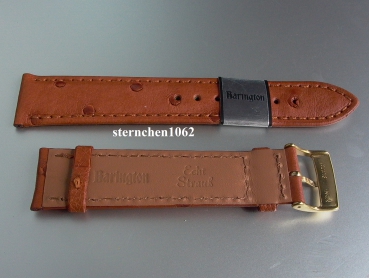 Preview: Barington * Leather watch strap * ostrich Leather * golden brown * 18 mm