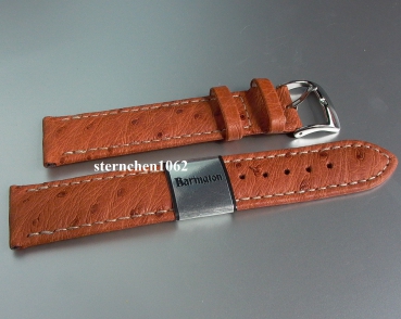 Barington * Lederband für Uhren * Uhrenarmband * Farmenstrauss * goldbraun * W16 mm