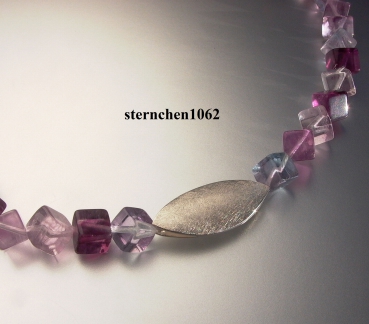 Preview: Ausgefallene Edelstein Kette * Fluorit * 925 Silber