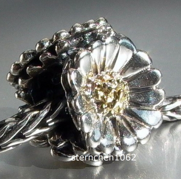 Preview: Trollbeads * Gänseblümchen * 925 Silber / 750 Gold