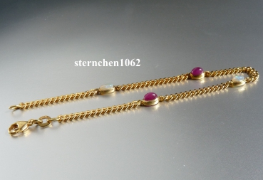 Preview: Armband * Einzelstück * 585 Gold * Rubin * Opal * 19 cm