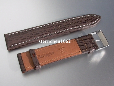 Preview: Barington * Lederband für Uhren * Uhrenarmband * Hai * braun * 22 mm