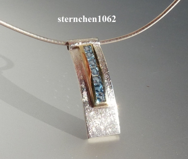 Necklace with topaz * 925 Silver * 750 gold