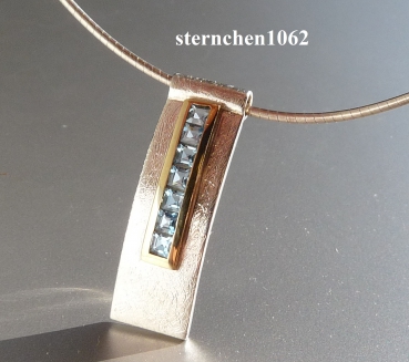 Einzelstück * Halsreif mit Topas Anänger * 925 Silber * 750 Gold