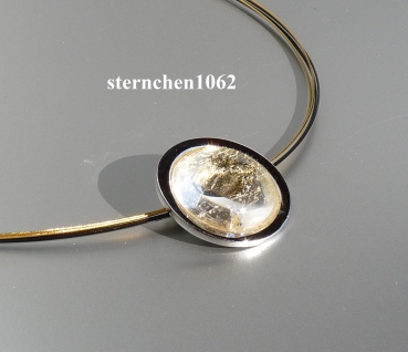 Neck Ripe with Rock Crystal  - pendant * steel * 925 silver * gold plated