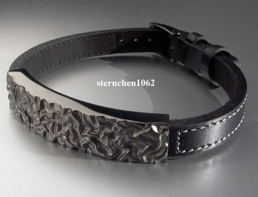 Herren Leder Armband mit Edelstahl