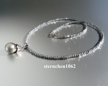 Hematite Necklace with Tahiti Pearl