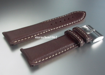 Eulit * Lederband für Uhren * Uhrenarmband * Imola * dunkelbraun * 20 mm