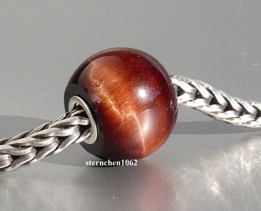 Preview: Trollbeads * Jumbo Rundes Rotes Tigerauge * 07