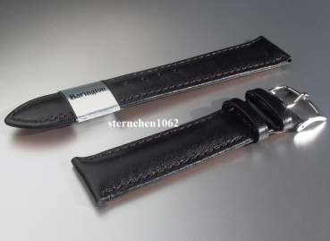 Barington * Lederband für Uhren * Uhrenarmband * Kalb Resisto * schwarz * 14 mm