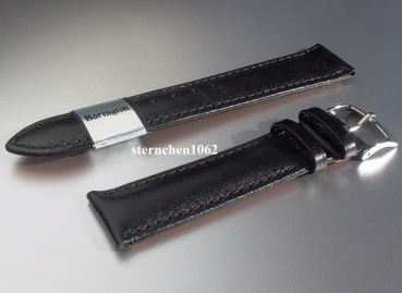 Barington * Lederband für Uhren * Uhrenarmband * Kalb Resisto * schwarz * 14 mm XL