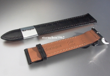 Barington * Lederband für Uhren * Uhrenarmband * Kalb Resisto * schwarz * 20 mm XL