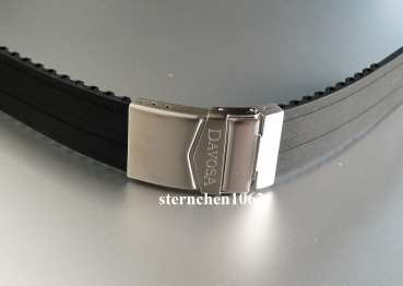 Preview: Davosa * Uhrenarmband * Argonautic Kautschuk Band * schwarz * 22 mm