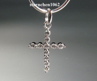 Preview: Halskette * Kette mit Kreuz Anhänger * 925 Silber * Zirkonia