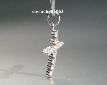 Preview: Halskette * Kette mit Kreuz Anhänger * 925 Silber * Zirkonia