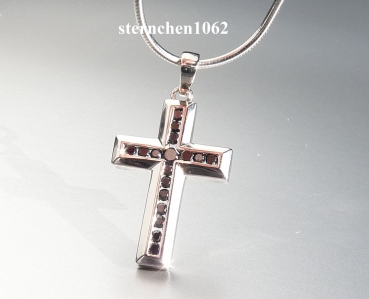 Necklace with Crucifix pendant * 925 silver * black zirconia
