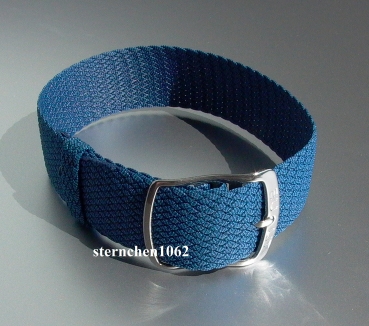 Preview: Eulit * Perlon * Durchzugsband Uhrenarmband * Kristall * blau * 12 mm