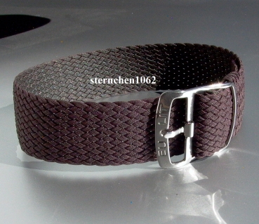 Eulit * Perlon * Pull Strap Watch Band * crystal * brown * 14 mm