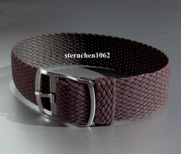 Eulit * Perlon * Pull Strap Watch Band * crystal * brown * 14 mm