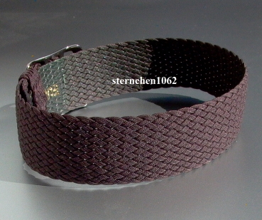 Preview: Eulit * Perlon * Durchzugsband Uhrenarmband * Kristall * braun * 14 mm