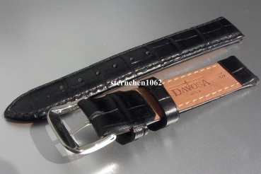 Preview: Davosa * Uhrenarmband * Kroko-Print Optik * schwarz * 16 mm
