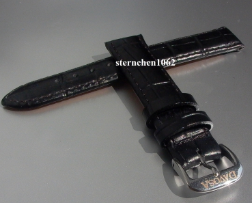 Davosa * watch strap * croco-print  optics * black * 16 mm