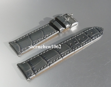 Barington * Leather watch strap * Croco - Optics * grey * 18 mm