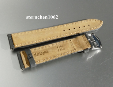 Barington * Leather watch strap * Croco - Optics * grey * 20 mm