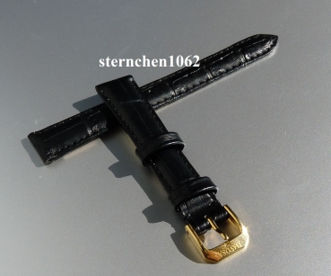 Davosa * Uhrenarmband * Kroko-Print Optik * schwarz * 14 mm