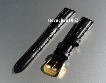 Preview: Davosa * Uhrenarmband * Kroko-Print Optik * schwarz * 14 mm