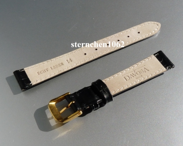 Preview: Davosa * Uhrenarmband * Kroko-Print Optik * schwarz * 14 mm