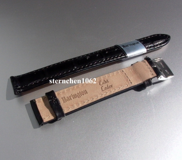 Preview: Barington * Leather watch strap * Croco - Optics * black * 12 mm