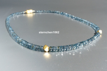 Preview: Einzelstück * Edelstein Kette * Kyanit * 925 Silber vergoldet *