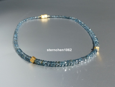 Preview: Einzelstück * Edelstein Kette * Kyanit * 925 Silber vergoldet *