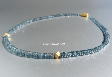 Preview: Einzelstück * Edelstein Kette * Kyanit * 925 Silber vergoldet *
