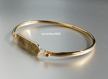 Bangle * 925 silver * Gold plated * Labradorite