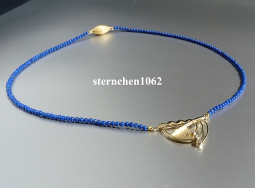 Preview: Gemstone Necklaces * Lapis Lazuli * Zirconia * 925 Silver * 375 Gold