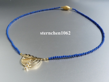 Preview: Gemstone Necklaces * Lapis Lazuli * Zirconia * 925 Silver * 375 Gold