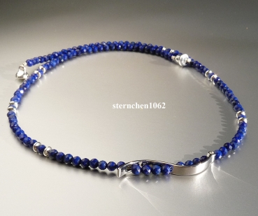 Preview: Einzelstück * Edelstein Kette * Lapis Lazuli * Brillant * 925 Silber *