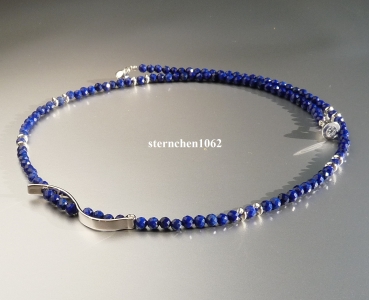 Preview: Einzelstück * Edelstein Kette * Lapis Lazuli * Brillant * 925 Silber *