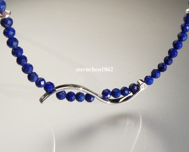 Preview: Einzelstück * Edelstein Kette * Lapis Lazuli * Brillant * 925 Silber *