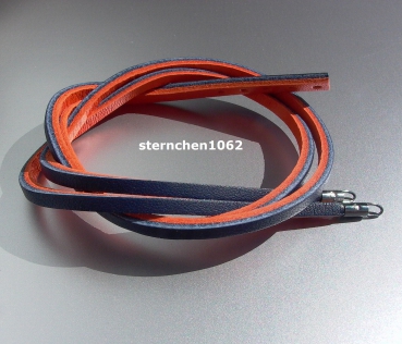 Original Trollbeads * Lederarmband, orange/navy 45 cm *